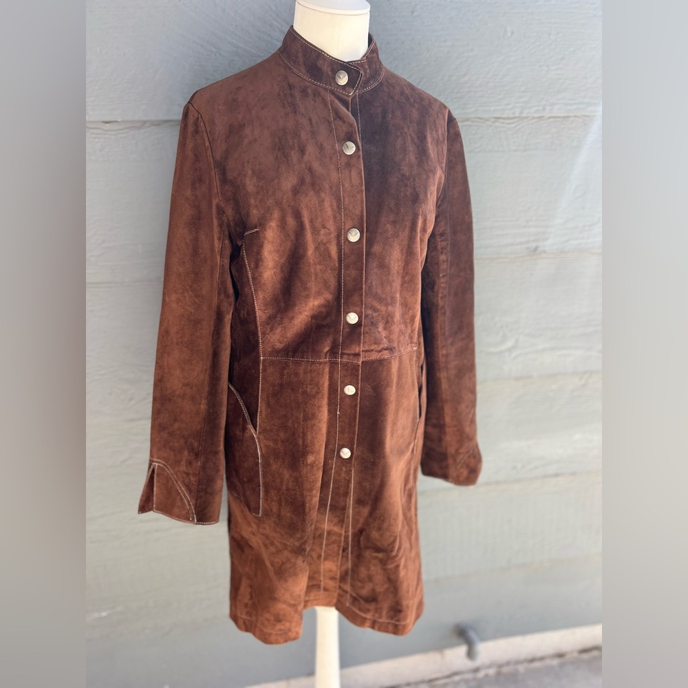 Vintage Brown Leather Suede Jacket - Picture 4 of 6